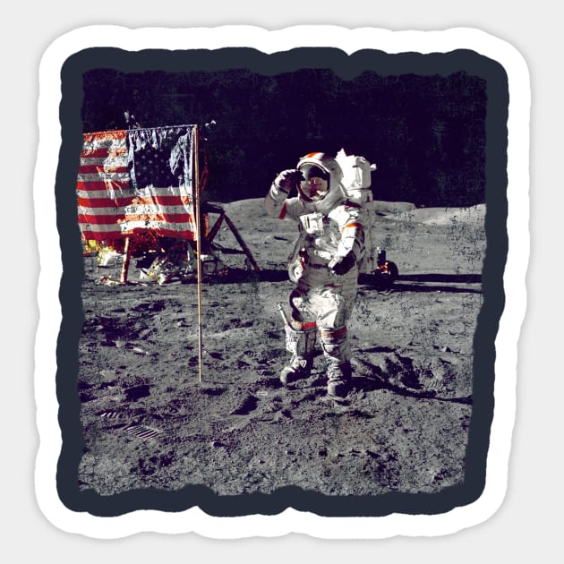 Moon Landing Sticker by vladocar